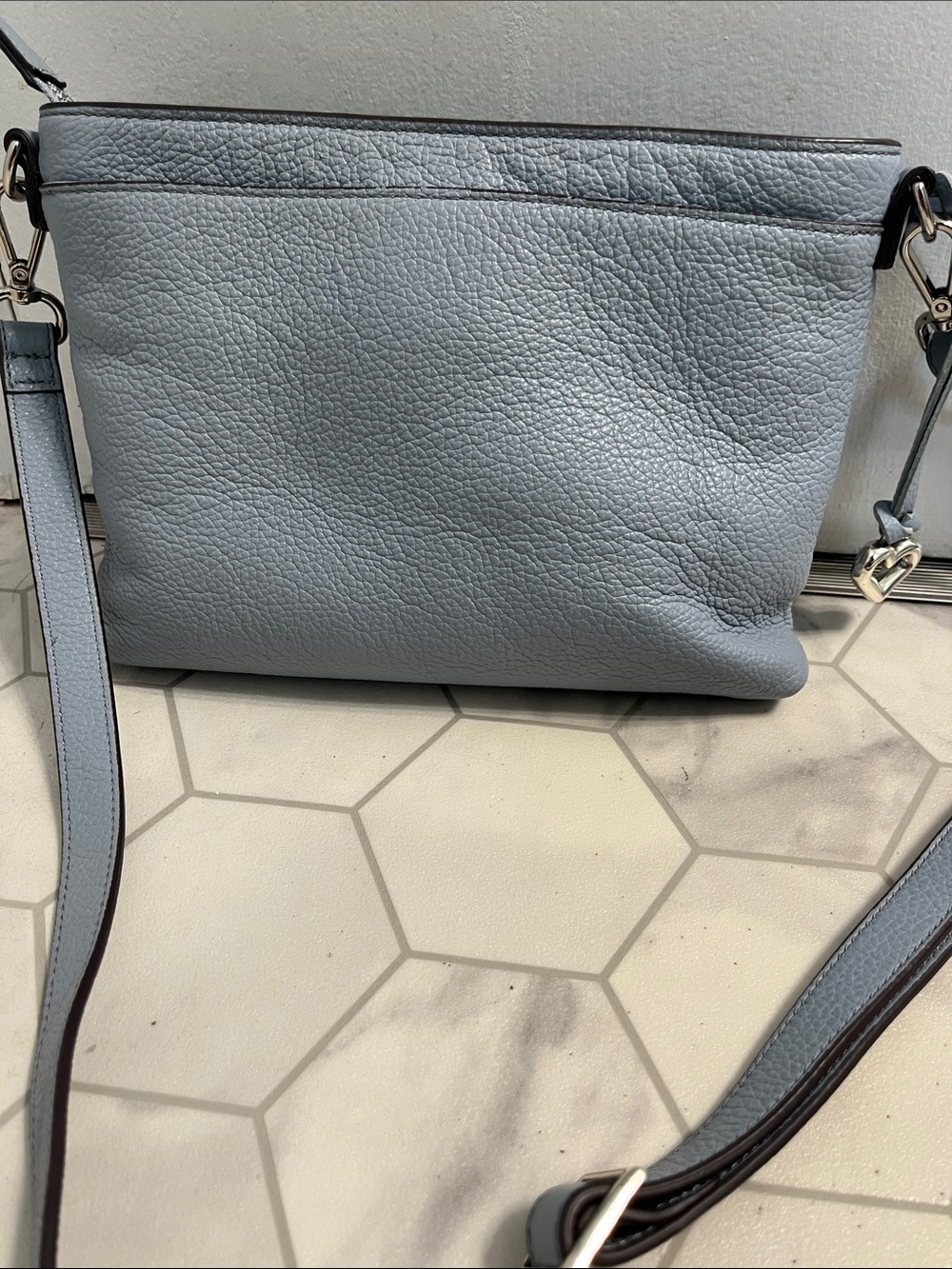 Brighton Studded Leather Crossbody Bag in Light Blue - Picture 2 of 4